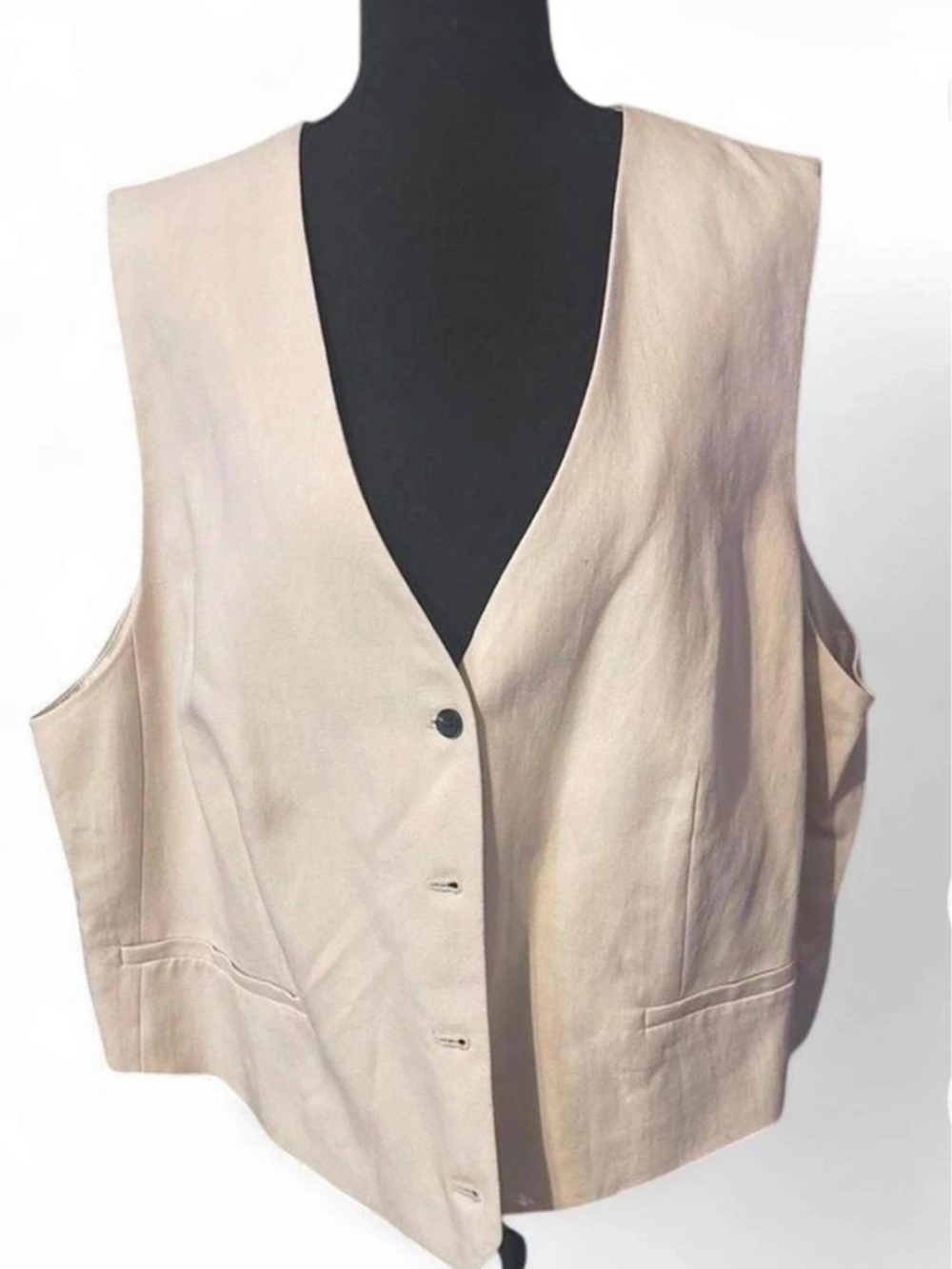 H&M Linen-Style Vest in Cream Size XXL Like New